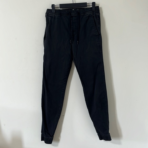 Hollister Men’s Black Twill Joggers Size XS Tall - Picture 3 of 11
